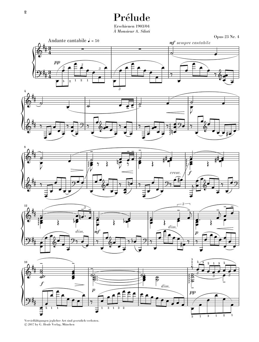 Rachmaninov Prelude in D major Opus 23 No 4