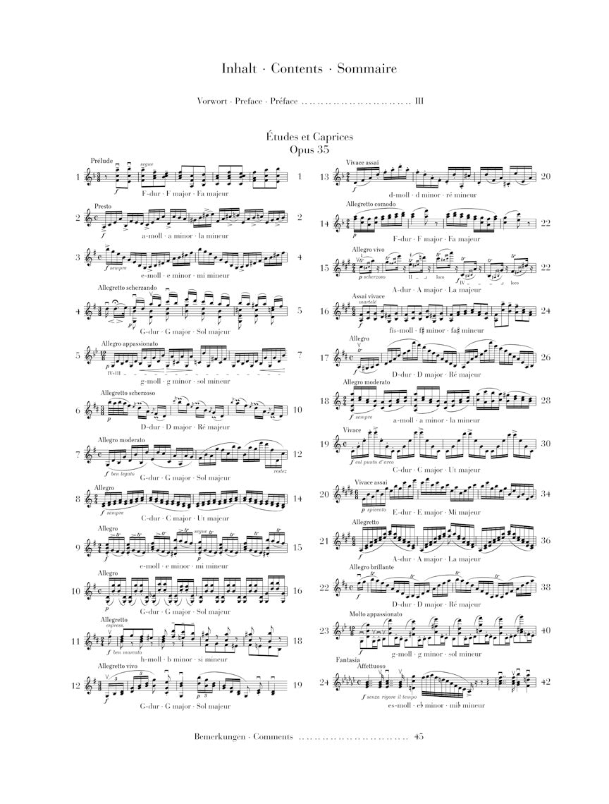 Dont Etudes and Caprices for Violin Solo Op. 35