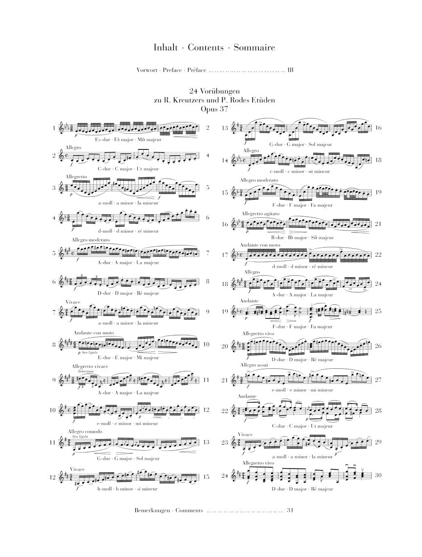 Dont 24 Preparatory Exercises to the Studies of Kreutzer and Rode for Violin Solo Op. 37