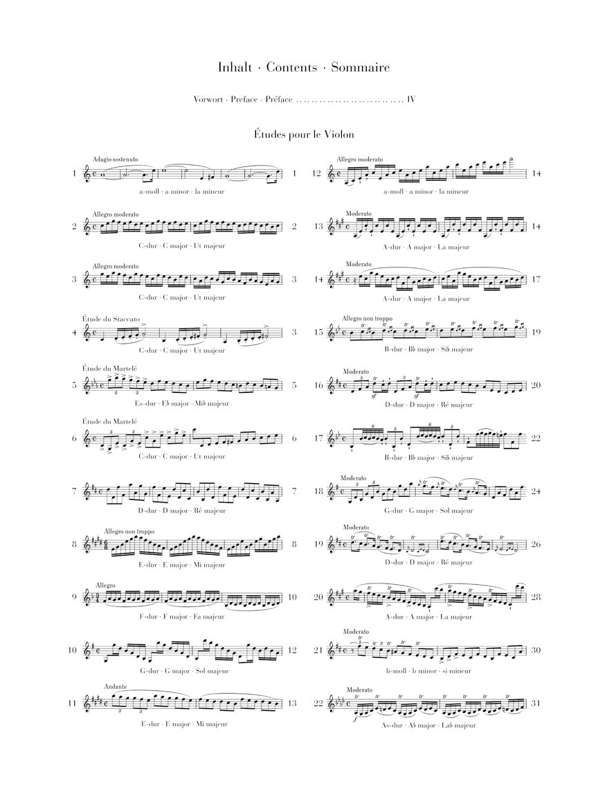 Kreutzer 42 Etudes for Violin Solo