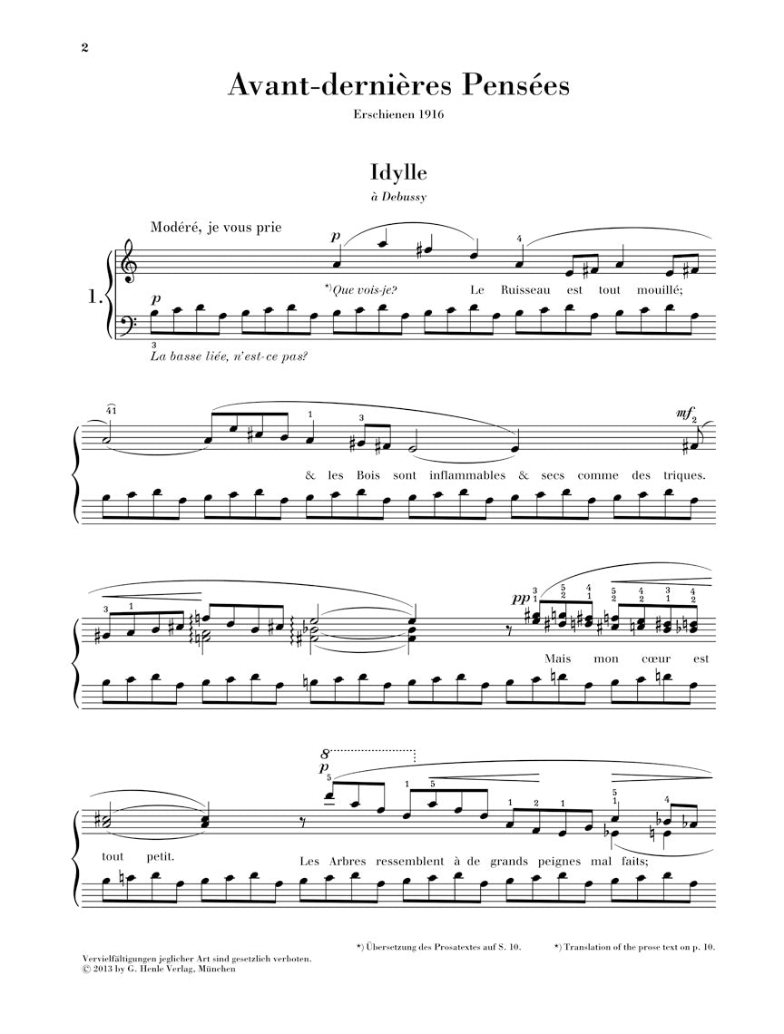 Satie Avant-dernieres Pensees