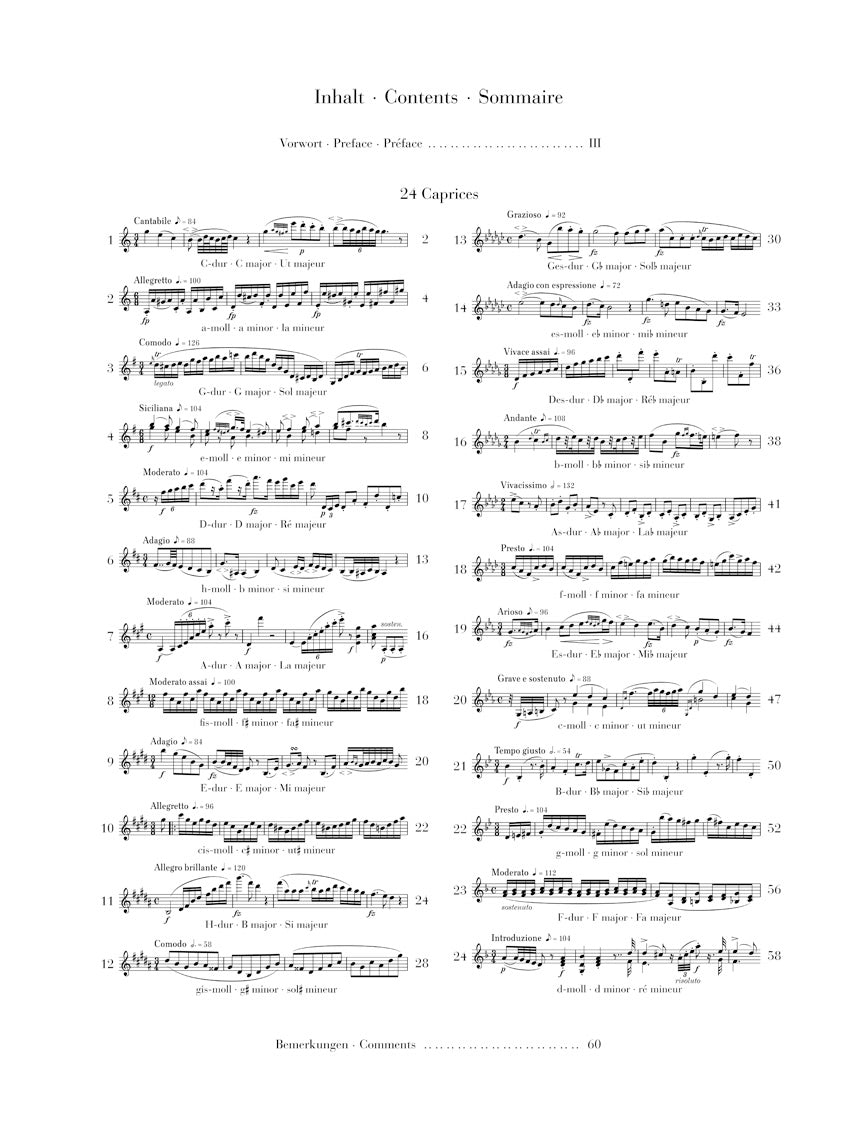 Rode 24 Caprices for Violin Solo