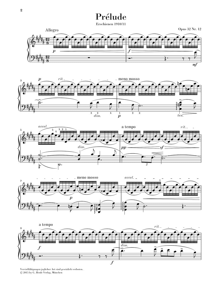 Rachmaninoff Prelude in G-sharp minor, Op. 32 No. 12