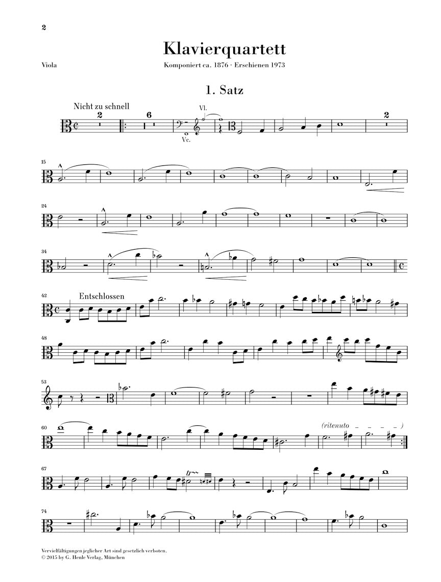 Mahler Piano Quartet in A minor