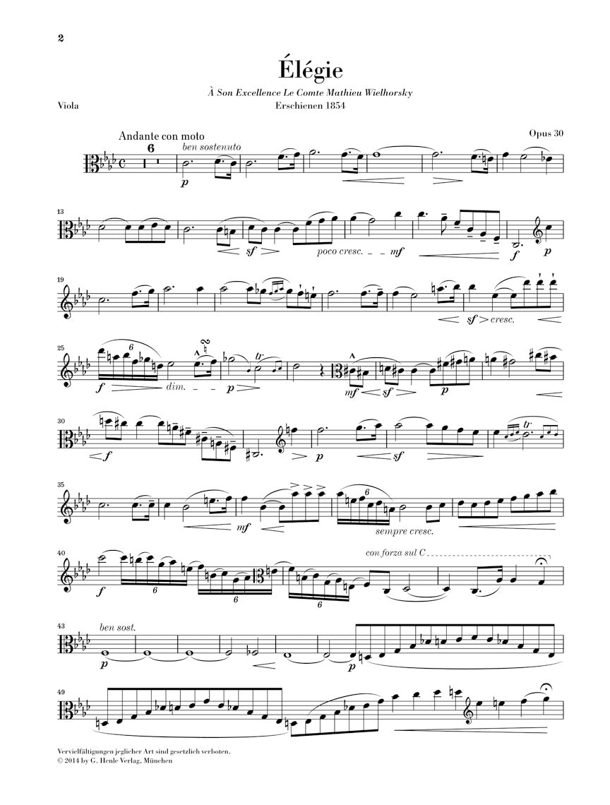Vieuxtemps Élégie Opus 30 for Viola and Piano