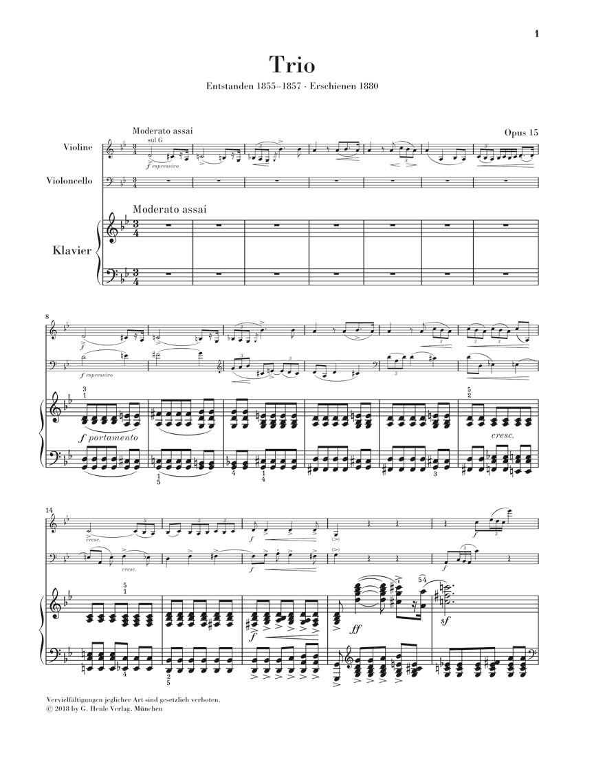 Smetana Piano Trio in g minor Opus 15