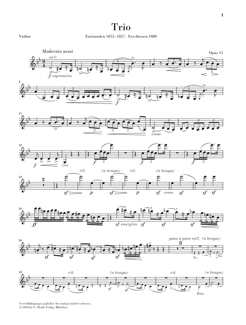 Smetana Piano Trio in g minor Opus 15