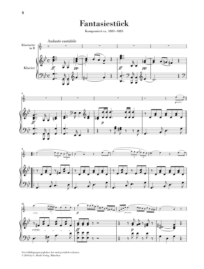 Nielsen Fantasy Piece in G minor for Clarinet and Piano