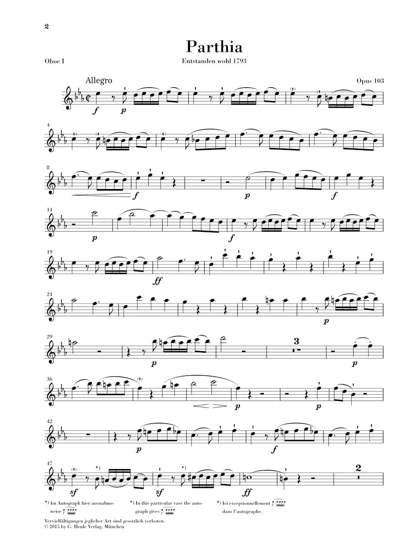 Beethoven Parthia Opus 103 and Rondo WoO 24