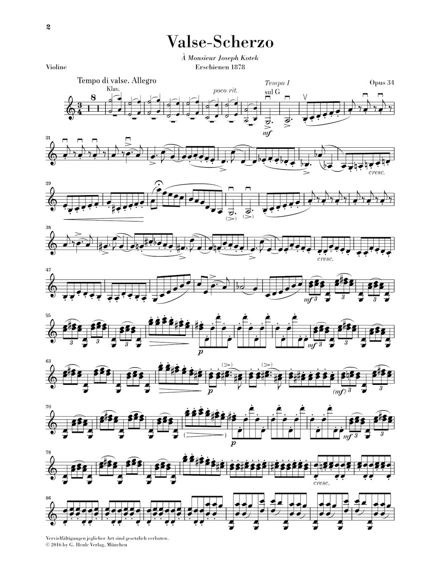 Tchaikovsky Valse-Scherzo Opus 34