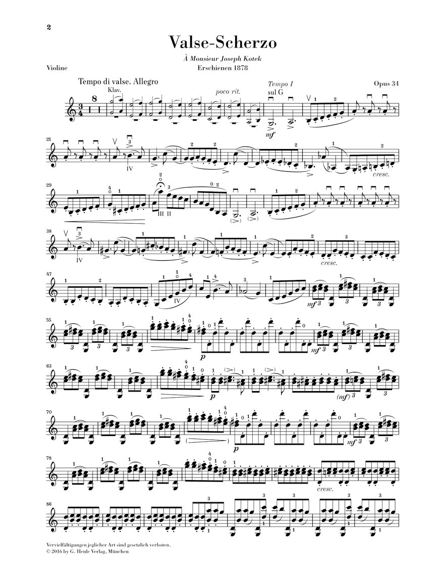 Tchaikovsky Valse-Scherzo Opus 34