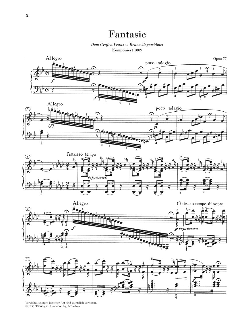 Beethoven Fantasy Opus 77