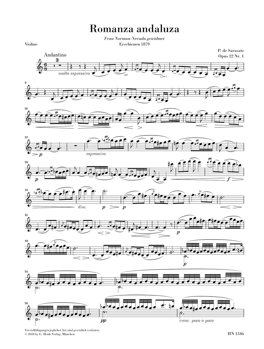 Sarasate Romanza Andaluza (Spanish Dance No 3)