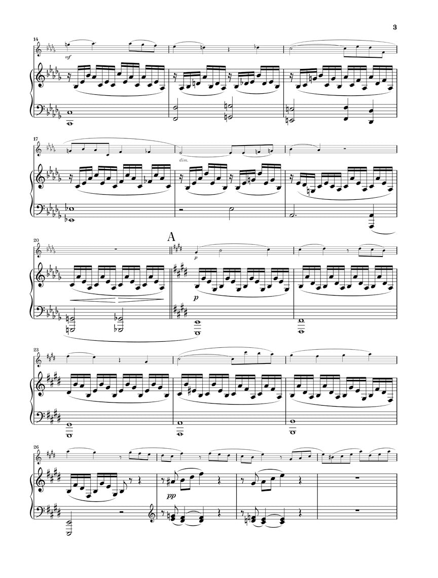 Saint-Saens Romance D Flat Major Op. 37 Flute and Piano