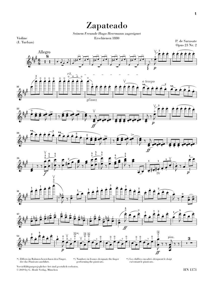 Sarasate Zapateado, Spanish Dance No. 6 Violin and Piano