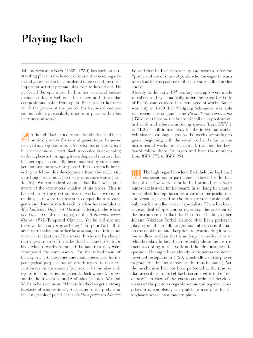 Bach - At the Piano - 16 Well-Known Original Pieces With Practical Comments