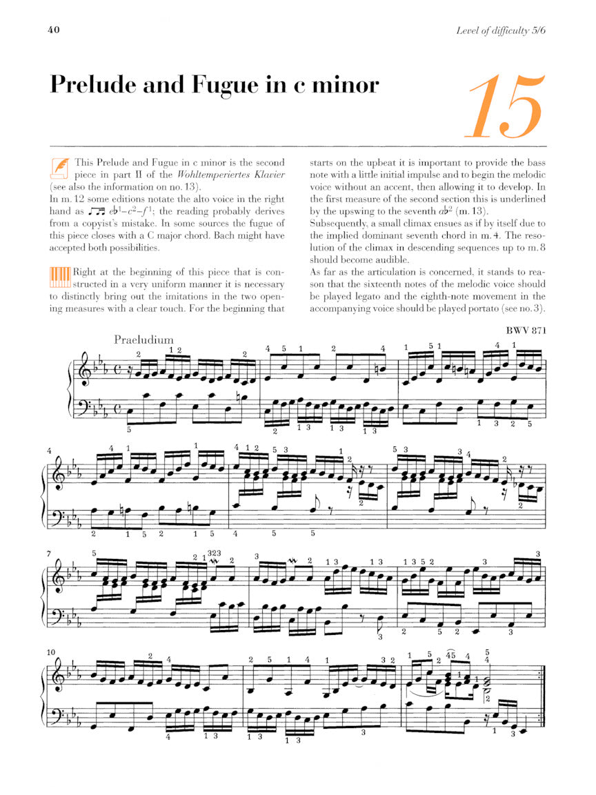 Bach - At the Piano - 16 Well-Known Original Pieces With Practical Comments