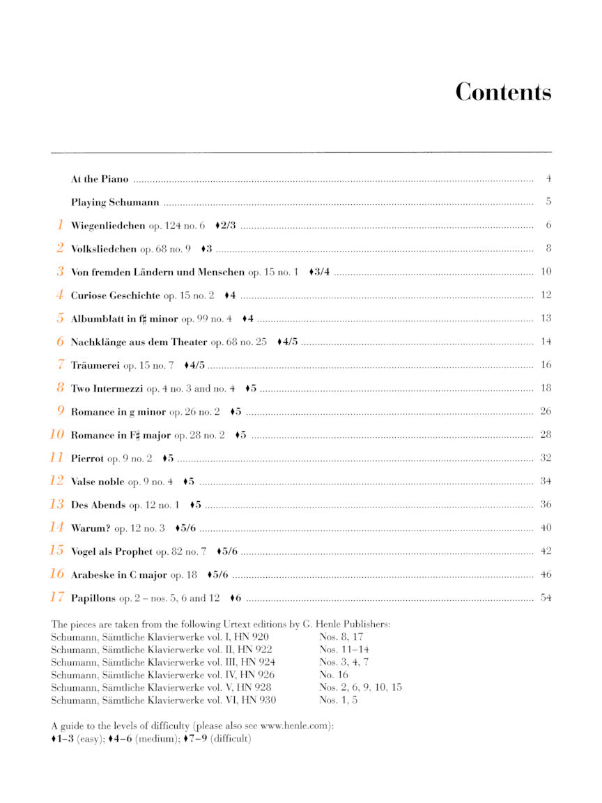 Schumann - At the Piano - 17 Well-Known Original Pieces With practical Comments