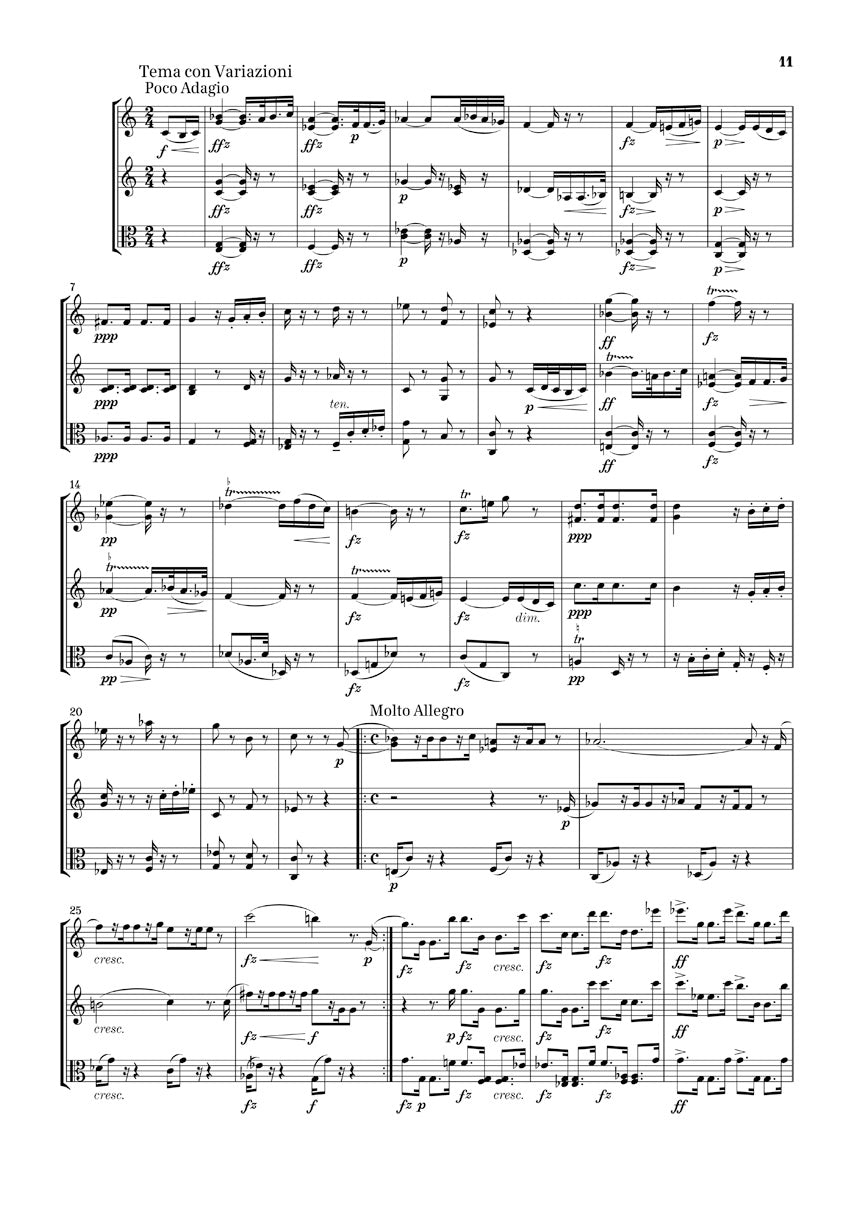Dvořák: Terzetto in C Major, Op. 74 for Two Violins and Viola (Study Score)