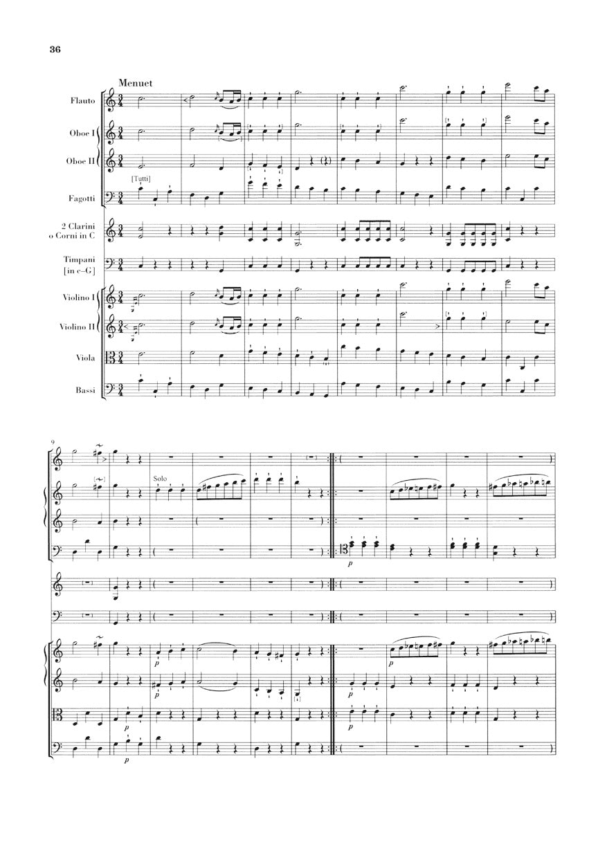 Haydn Symphony C Major Hob. I:82 (L'ours) Orchestra Study Score