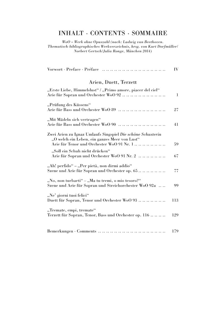 Beethoven Arias, Duet, Trio Solo Voice(S) & Orchestra Study Score