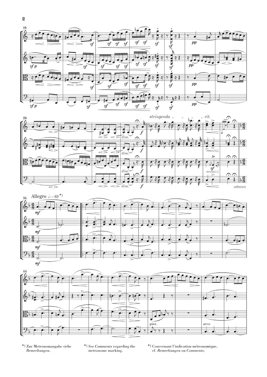Schumann String Quartets Op. 41 Study Score