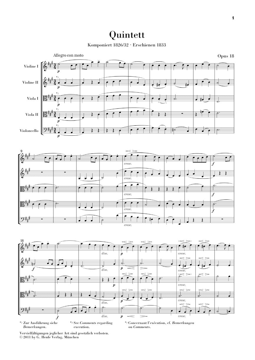 Mendelssohn String Quintets, Op. 18 and 87