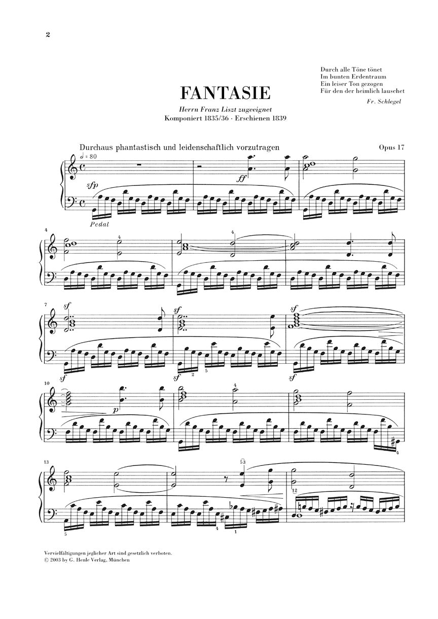 Schumann Complete Piano Works - Volume 4 Study Score