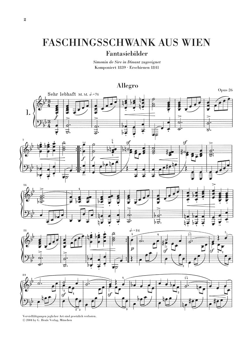 Schumann Complete Piano Works - Volume 5 Study Score