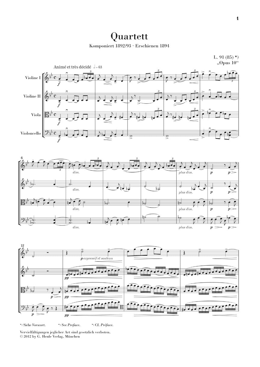 Debussy String Quartet