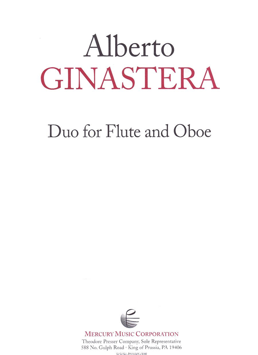 Ginastera: Duo for Flute & Oboe