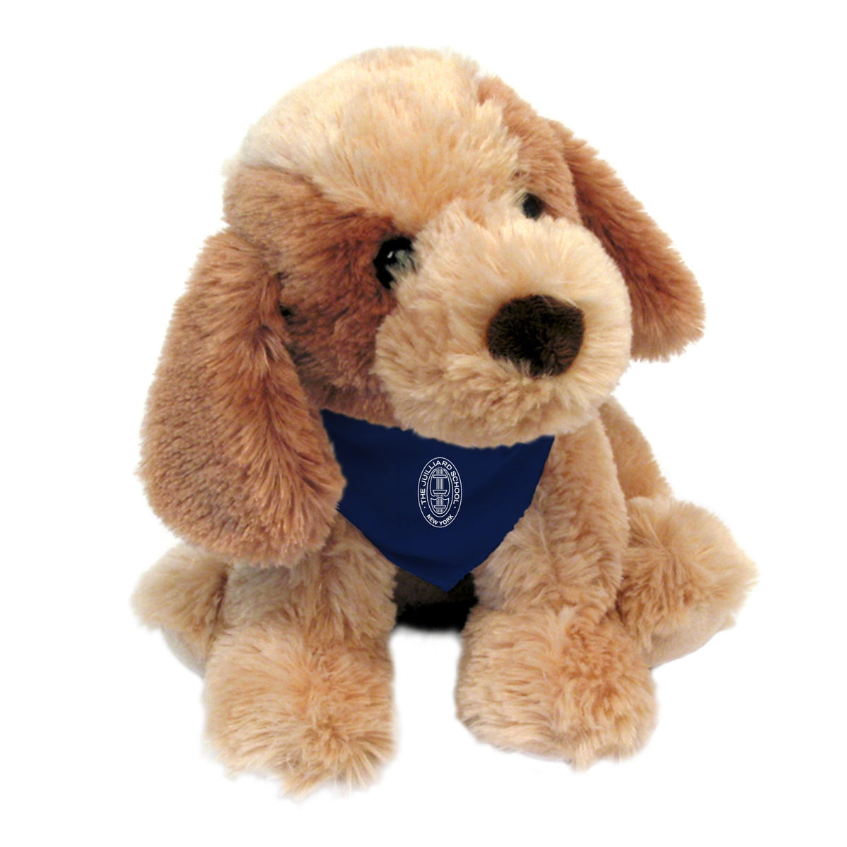 Puppy Dog: plush with navy Juilliard bandana