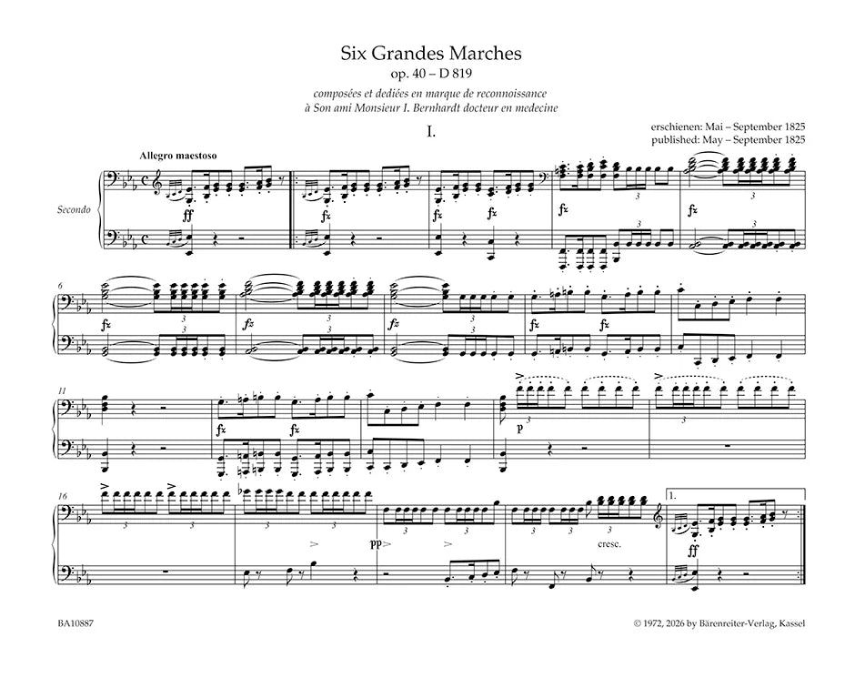 Schubert: Six Grandes Marches, Op. 40, D 819