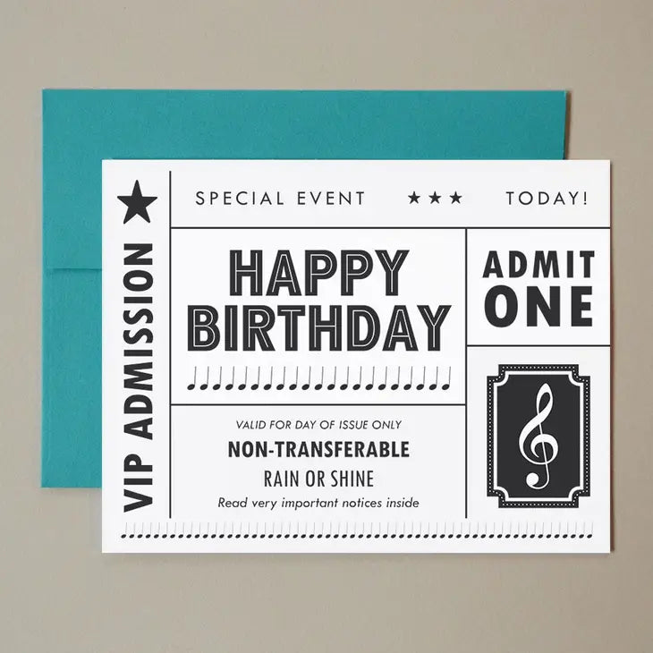 001-230540 Concert Ticket Birthday Card