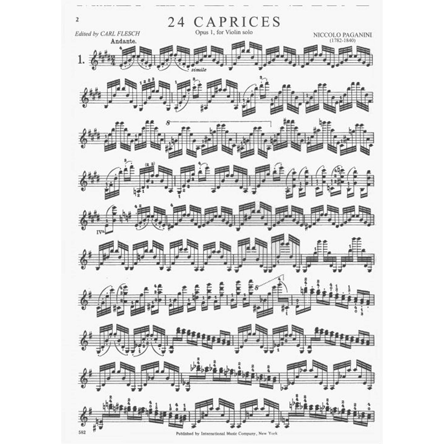Paganini 24 Caprices Opus 1 for Violin