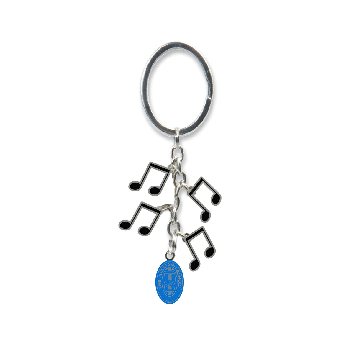 Keychain: Juilliard Seal + Music Note Charms dangle keytag
