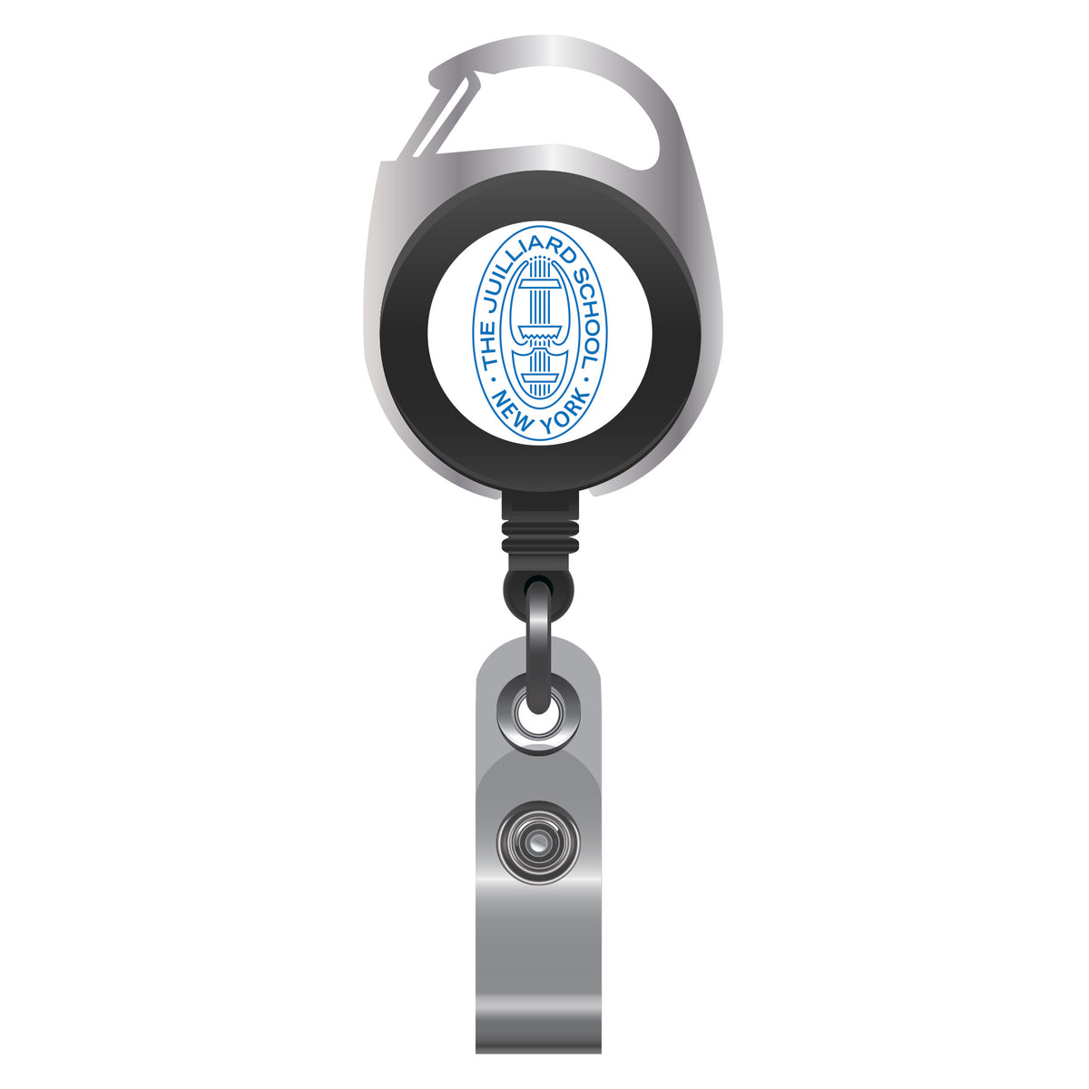 Keychain: Carabiner Retractable Badge Reel/ ID Holder with Juilliard seal