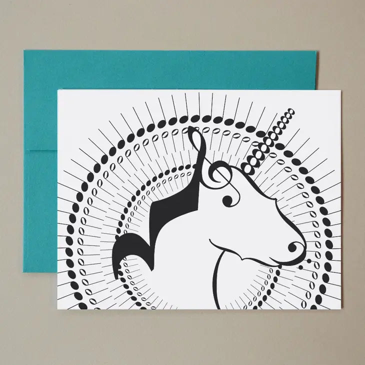 Unicorn Music Note Card