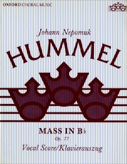Hummel Mass in B flat  Vocal score