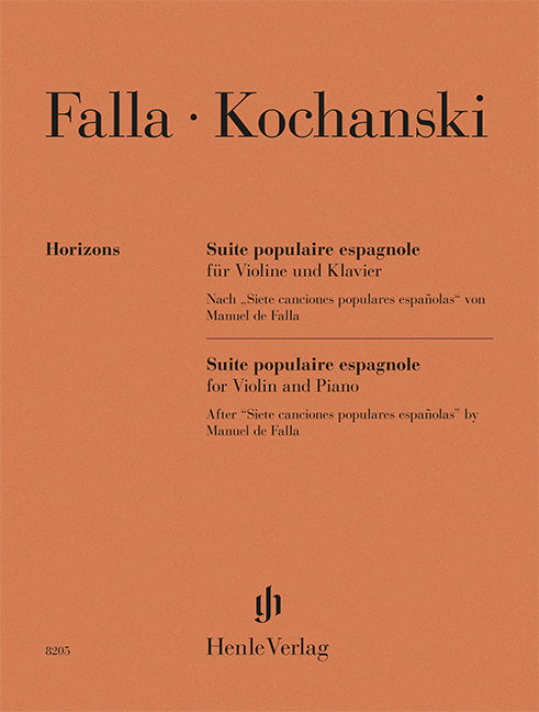 Falla: Suite populaire espagnole Violin and Piano (Henle Horizons, HN 8205)