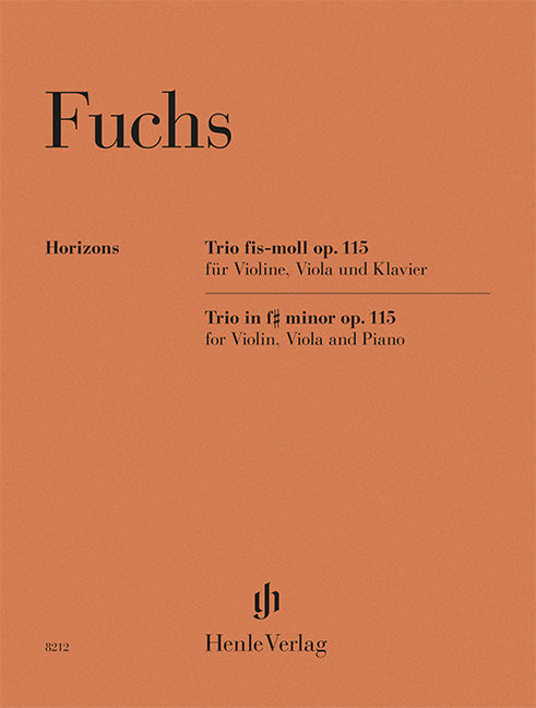 Fuchs: Trio F-sharp Minor Op. 115 Violin, Viola and Piano (Henle Horizons, HN 8212)