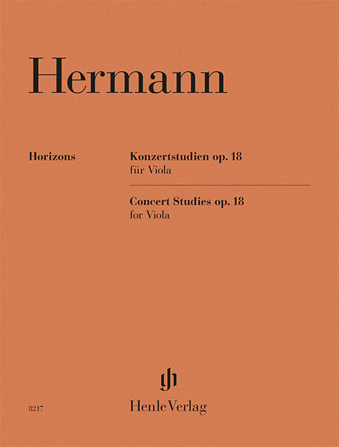Hermann: Concert Studies Op. 18 Viola Solo (Henle Horizons, HN 8217)