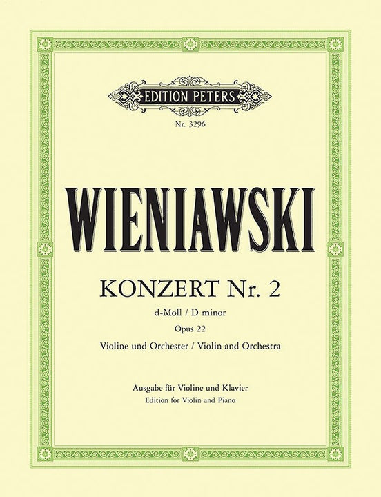Wieniawski Violin Concerto for Violin No. 2 in D Minor, Op. 22