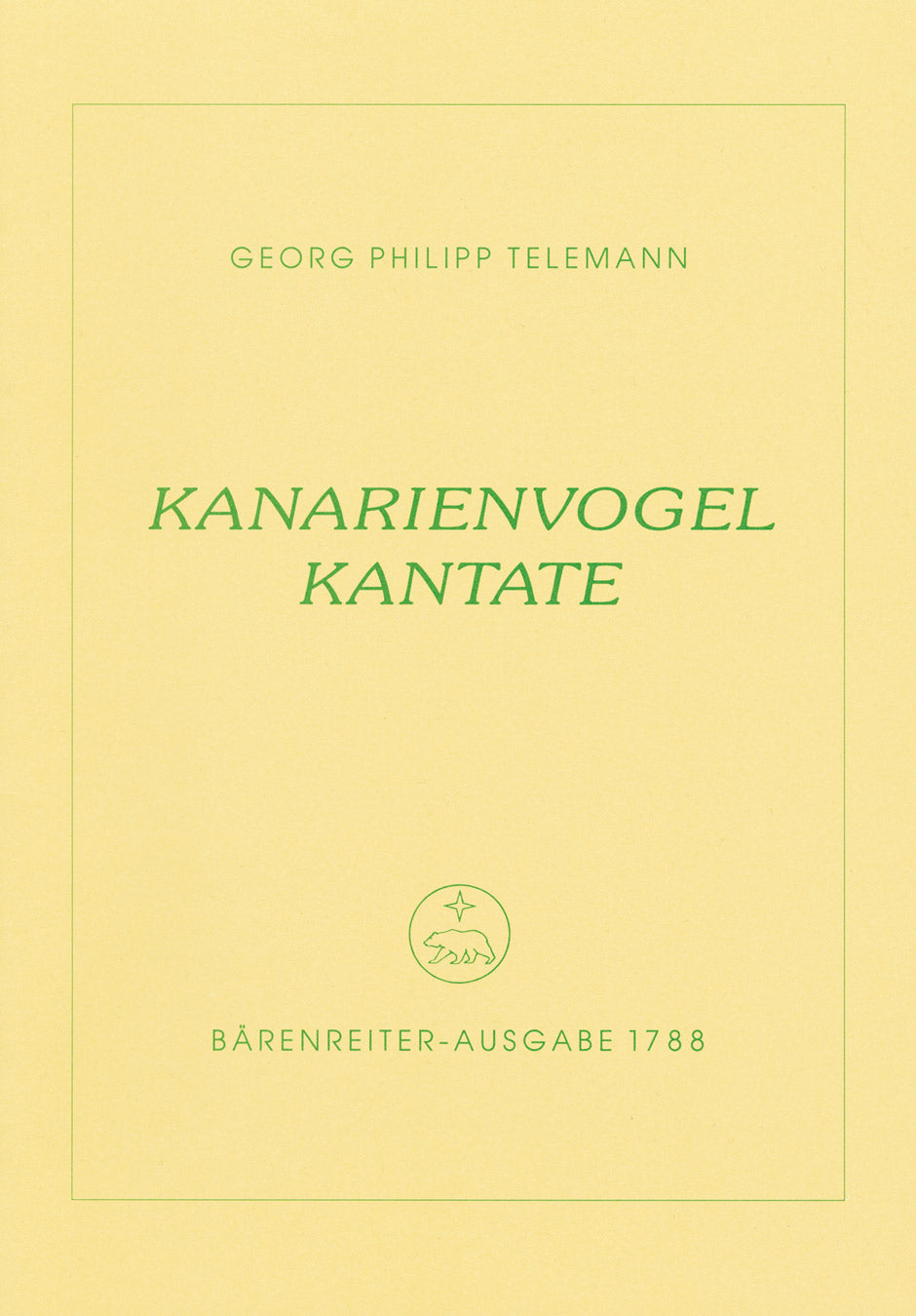 Telemann Kanarienvogel-Kantate -Trauermusik eines kunsterfahrenen Canarienvogels. Tragikomische Kantate-