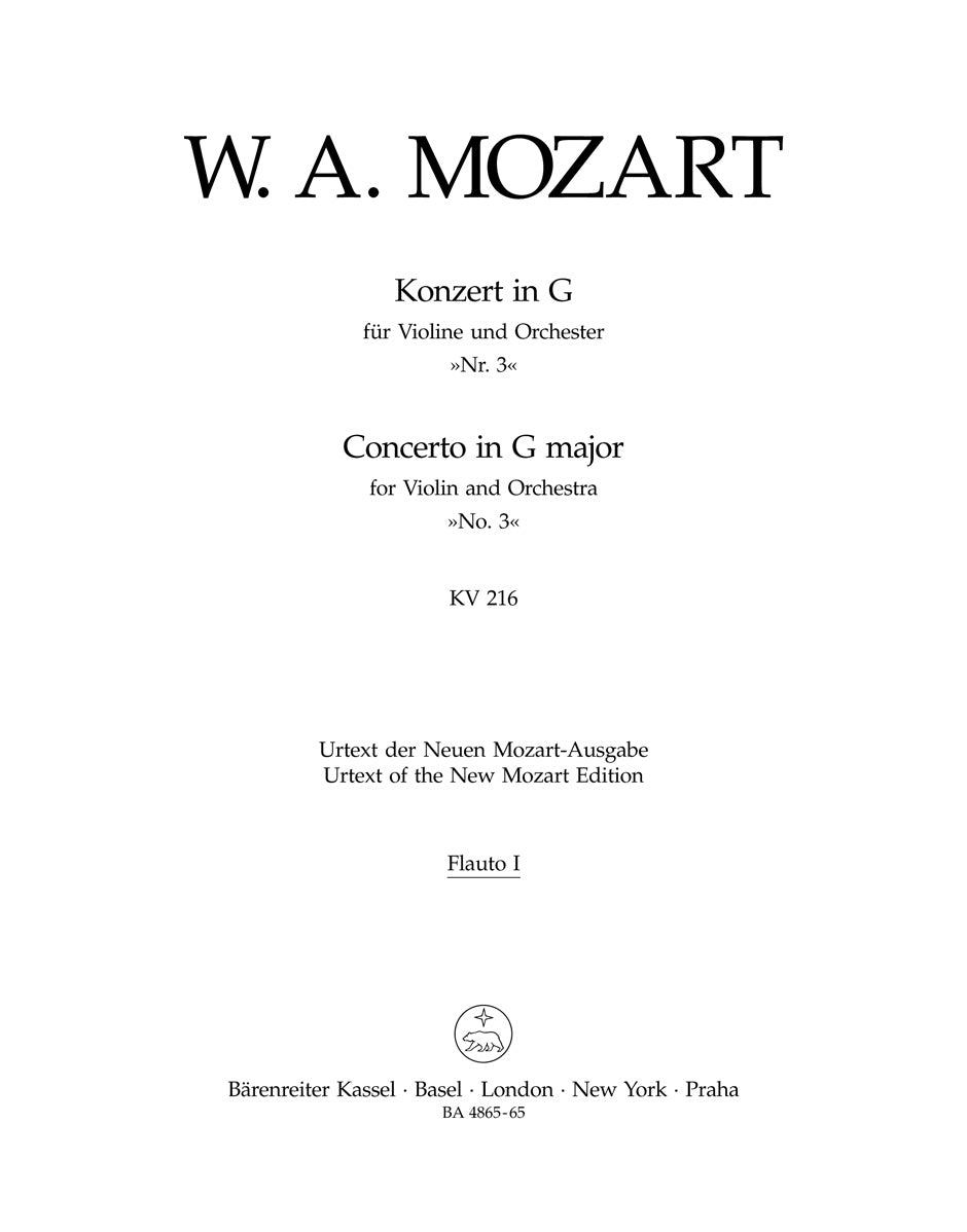 Mozart Concerto for Violin and Orchestra No 3 G major Wind Set