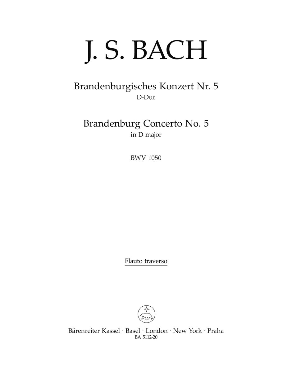 Bach Brandenburg Concerto Nr. 5 D major BWV 1050 - Flute Solo Part