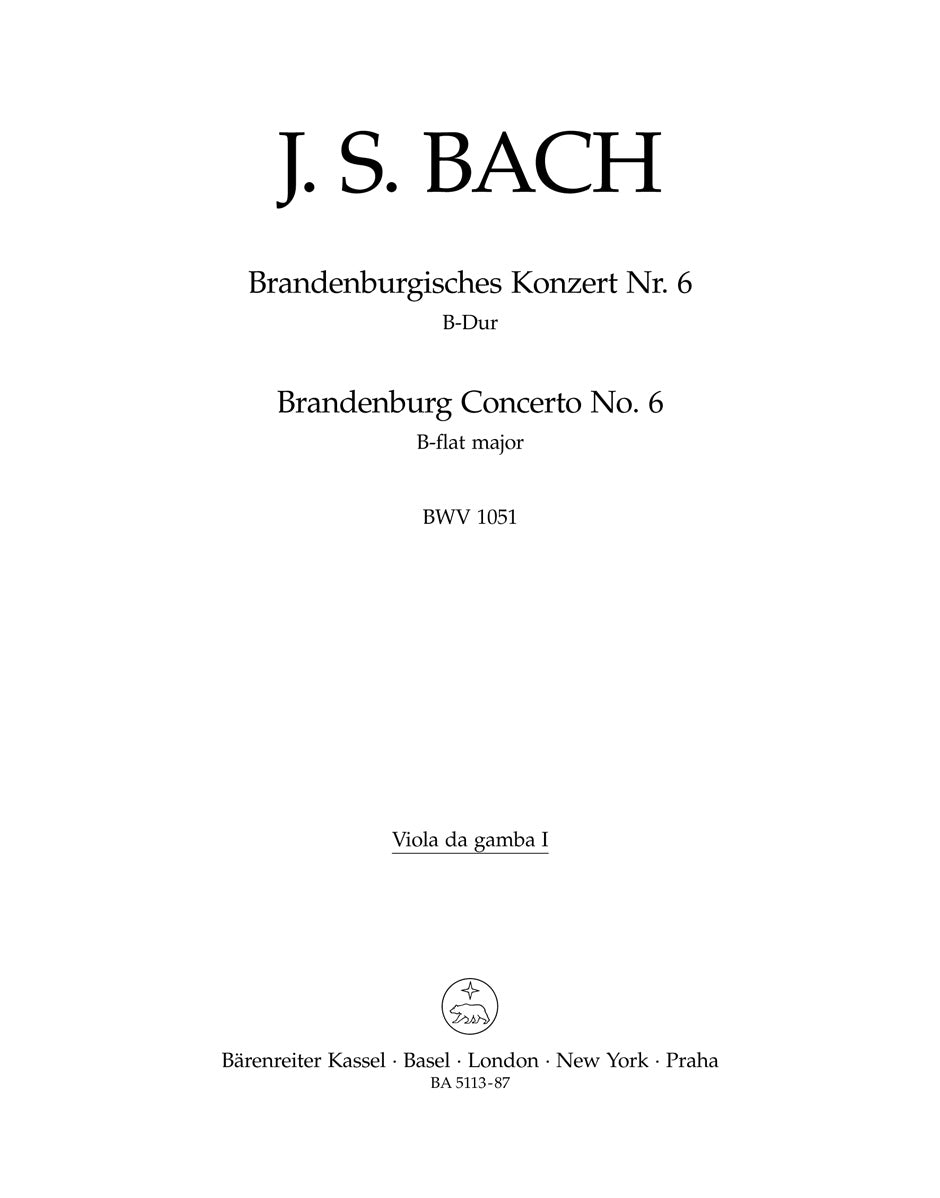 Bach Brandenburg Con 6 Gamba 1