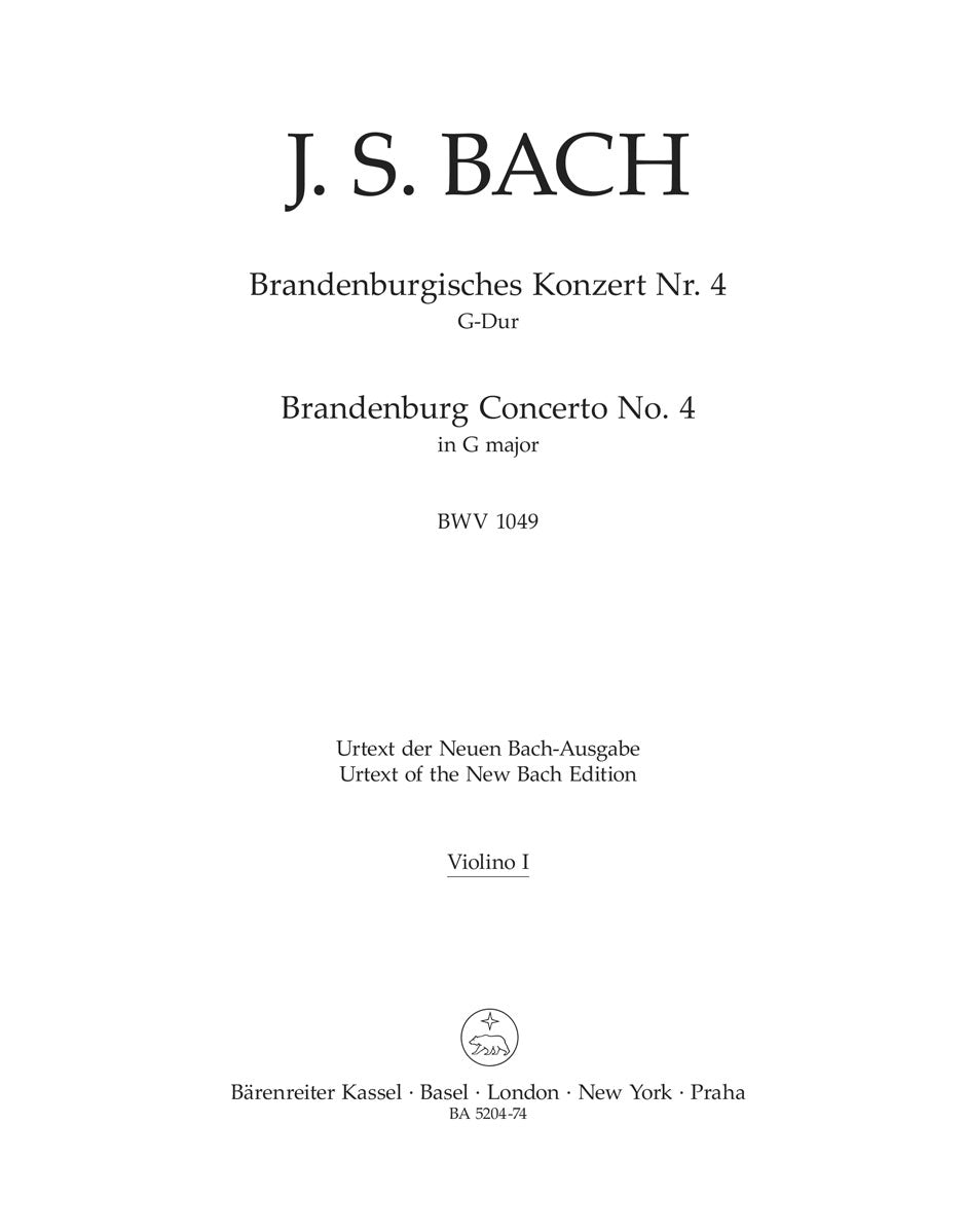 Brandenburg Concerto Nr. 4 G major BWV 1049