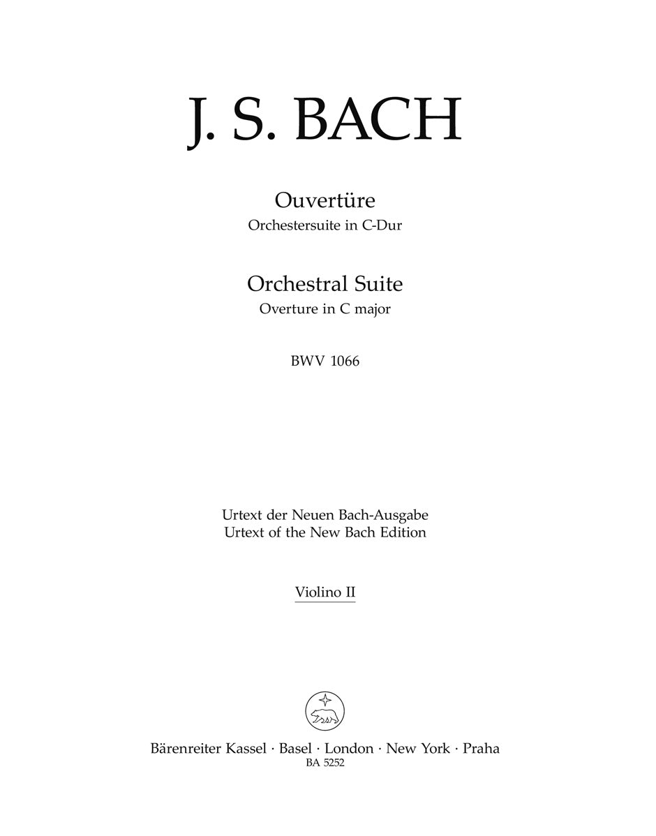 Bach Orch Suite C MAJ VLN 2 PT