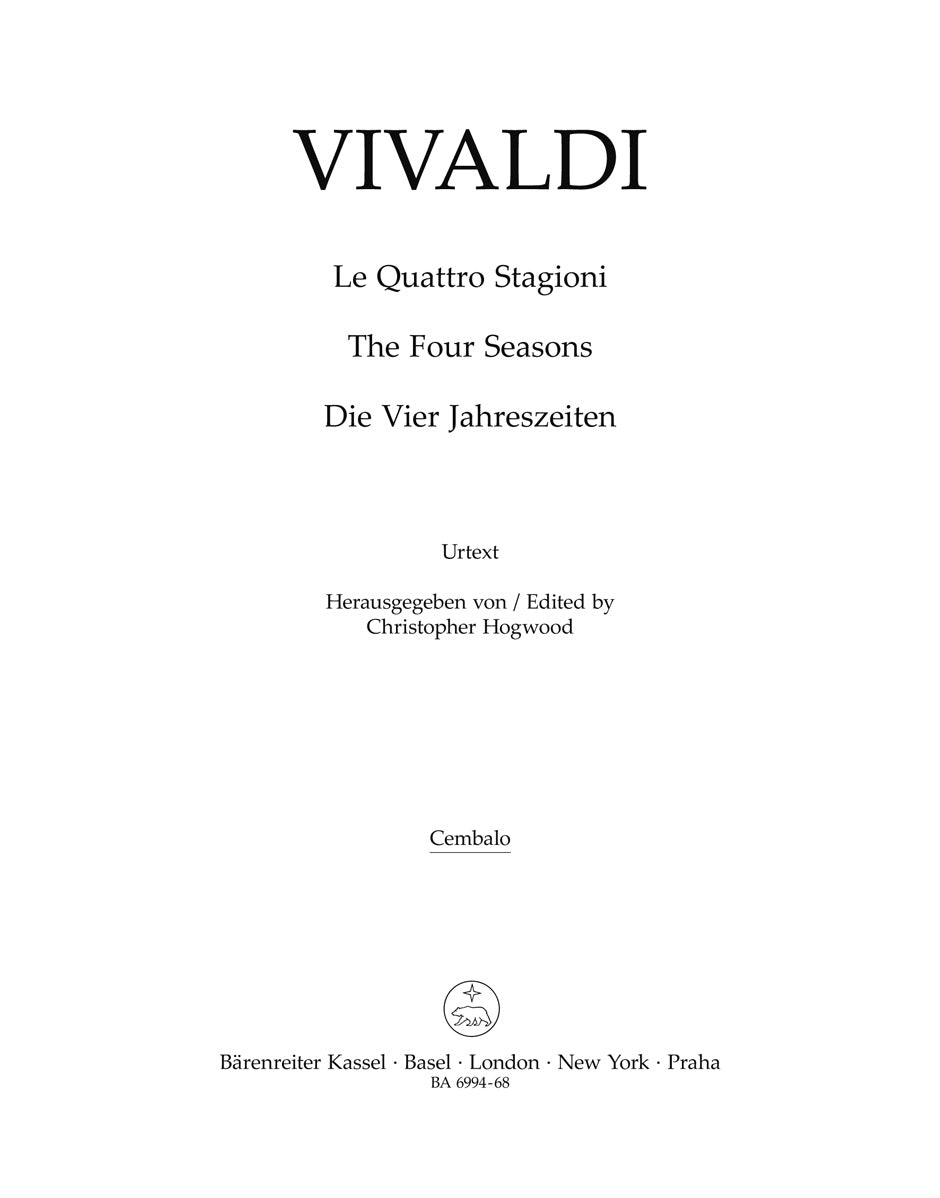 Vivaldi: The Four Seasons - Harpsichord part